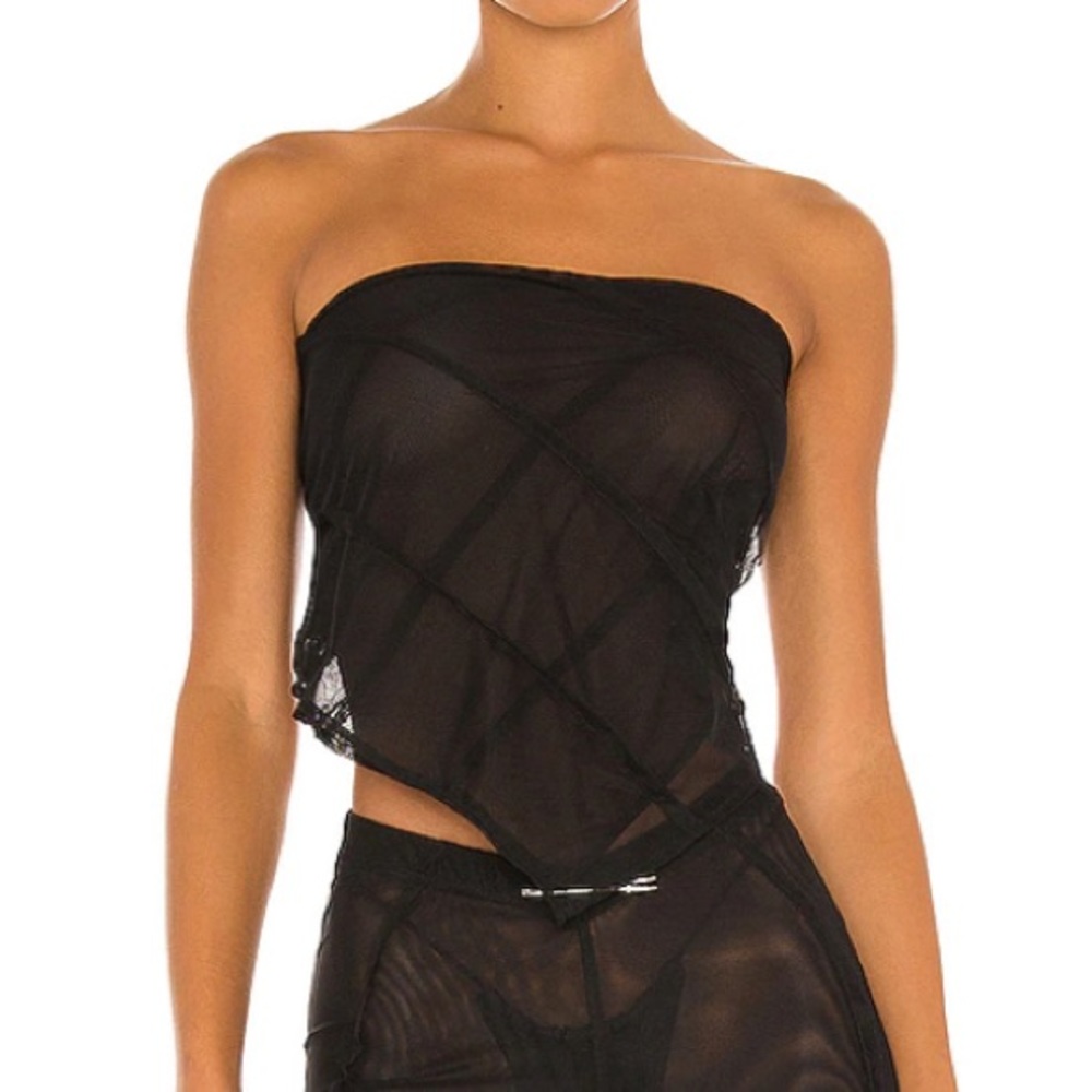 Sami Miro Vintage Open Seam Scarf Top in Black